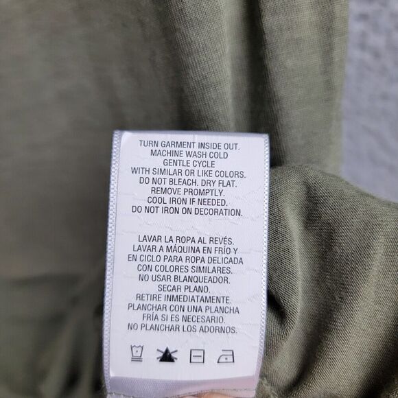 Knit Top Blouse Womens L Green Metallic Studs Scoop Neck  Short Sleeves Light - Picture 8 of 13